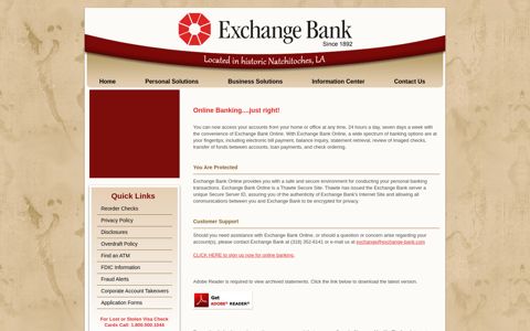 Online Banking - Exchange Bank