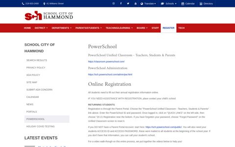 PowerSchool | School City of Hammond