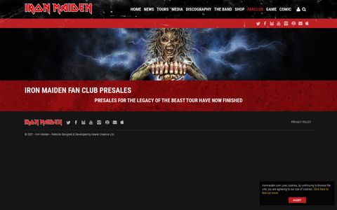 Fanclub Presales - Iron Maiden