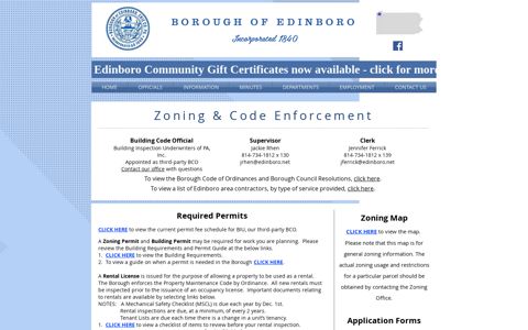 Edinboro Zoning & Code Enforcement