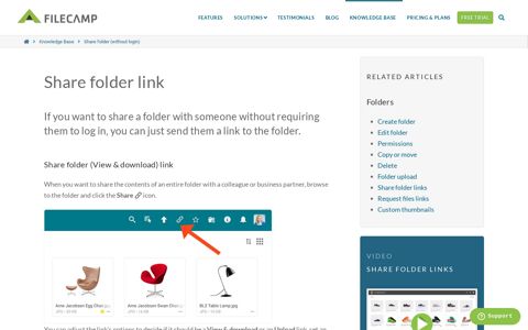 Share folder (without login) | Filecamp