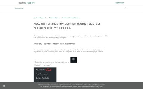 How do I change my username/email address registered to ...