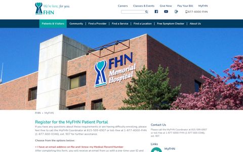 Register for the MyFHN Patient Portal - MyFHN - FHN