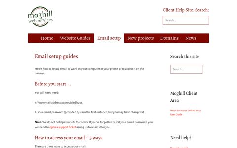 Email setup guides - Moghill Client Help Site - Moghill Web ...