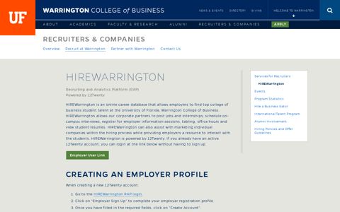 HIREWarrington | Recruiters & Companies | UF Warrington