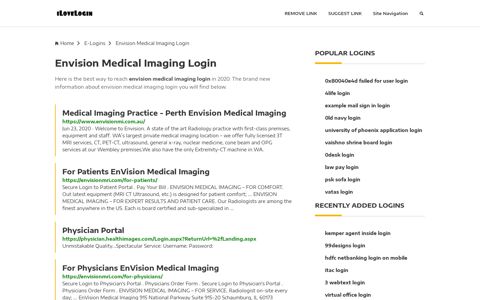 Envision Medical Imaging Login ❤️ One Click Access