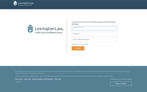 Phone Confirmation | Lexington LawLexington Law