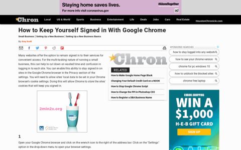 How to Keep Yourself Signed in With Google Chrome