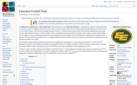 Edmonton Football Team - Wikipedia