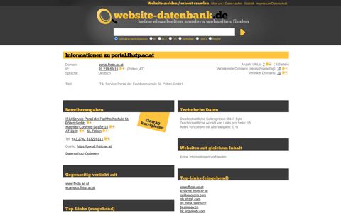 Infos zu portal.fhstp.ac.at (IT&I Service Portal der ...