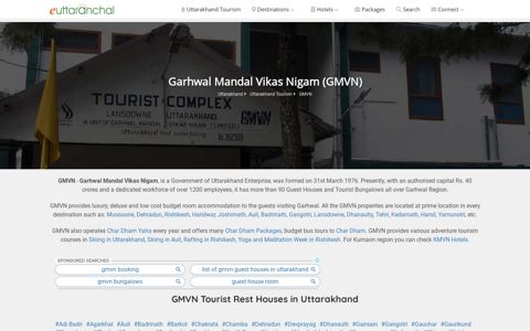 GMVN Garhwal Mandal Vikas Nigam - GMVN Guest House ...