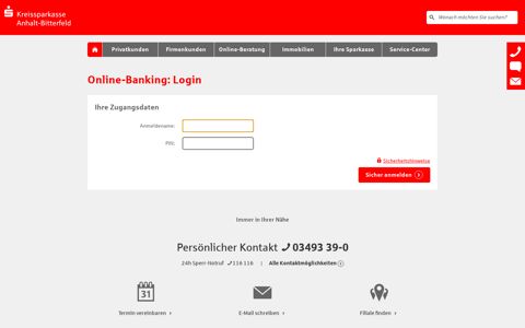 Online-Banking: Login - Kreissparkasse Anhalt-Bitterfeld