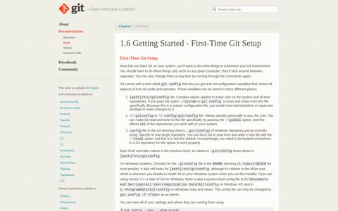 First-Time Git Setup - Git