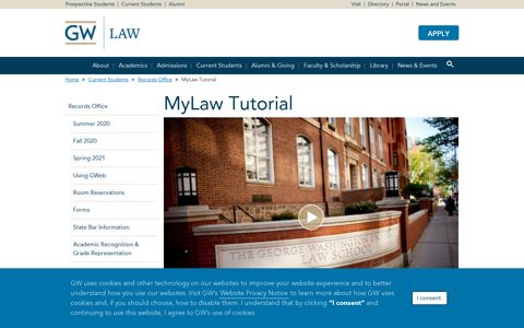 MyLaw Tutorial | GW Law | The George Washington University