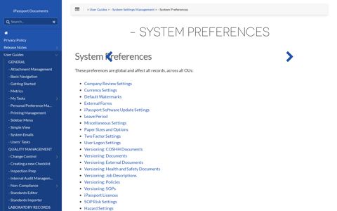 System Preferences - iPassport User Guide - Genial Compliance
