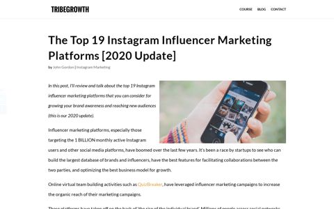 The Top 18 Instagram Influencer Marketing Platforms [2020]