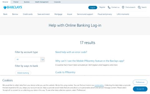 Help with Online Banking Log-in - Barclays
