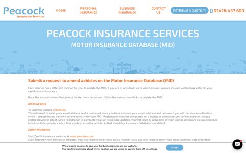 motor insurance database (mid) - Peacock Insurance Services