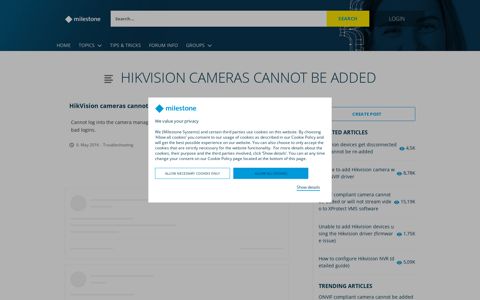 HikVision cameras cannot be added