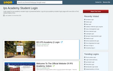 Ips Academy Student Login - Loginii.com