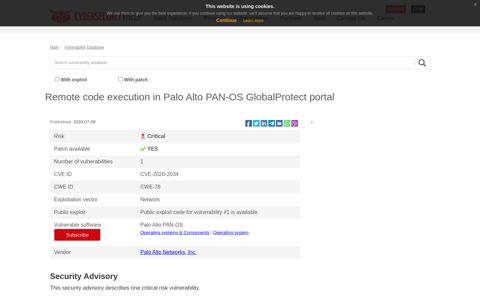 Remote code execution in Palo Alto PAN-OS GlobalProtect ...