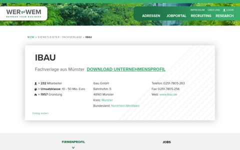 Ibau Fachverlage aus Münster in der Firmendatenbank wer-zu ...