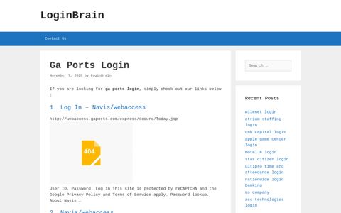 Ga Ports - Log In - Navis/Webaccess - LoginBrain