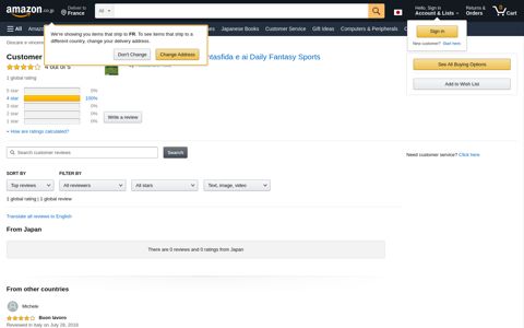 Amazon.co.jp:Customer Reviews: Giocare e vincere a Fantasfida e ...