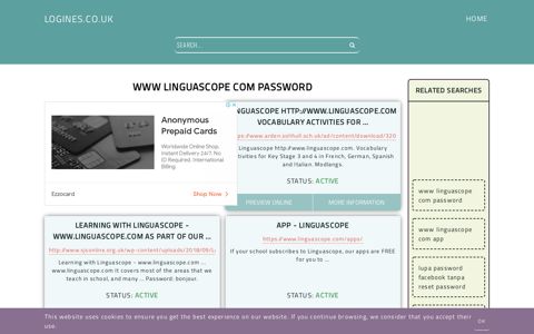 www linguascope com password - General Information about ...
