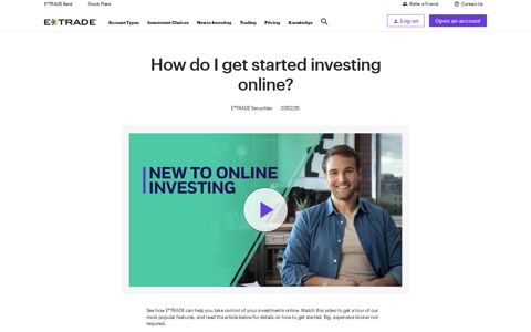 How do I get started investing online? - Etrade