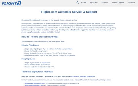 Flight1.com Customer Service & Support - Flight1.com - Flight ...