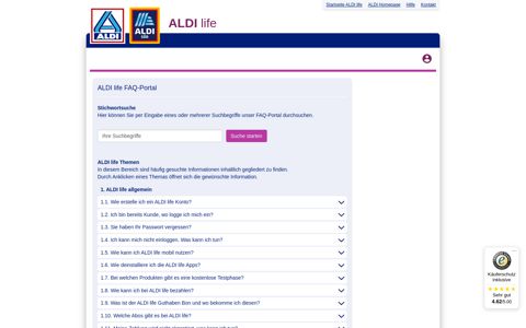 FAQ-Portal - ALDI life