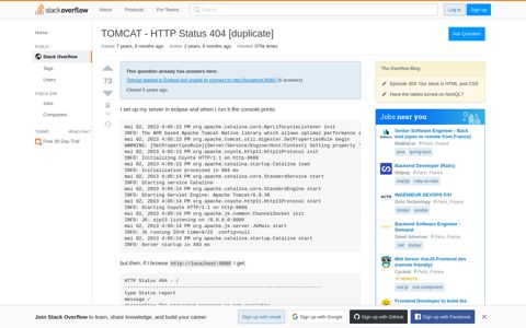 TOMCAT - HTTP Status 404 - Stack Overflow