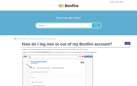 How do I log into or out of my Bonfire account? – Bonfire Support