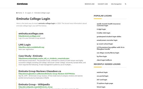 Eminata College Login ❤️ One Click Access - iLoveLogin