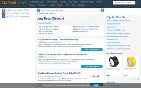 Jegs Racer Discount - 12/2020 - Couponxoo.com