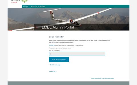 e-mail Login Details - EMBL Alumni Portal