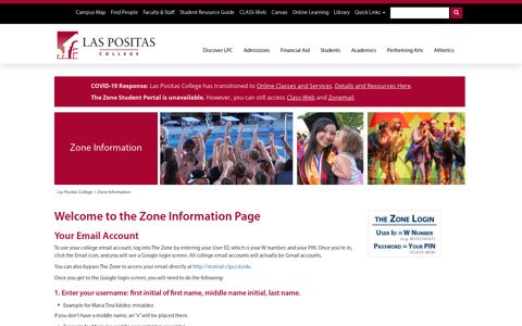 Zone Information - Las Positas College