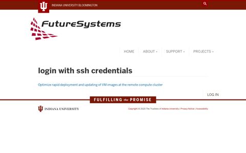 login with ssh credentials | FutureSystems Portal