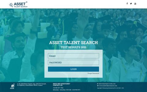 ASSET Talent Search - Login Page - ASSET Dynamic
