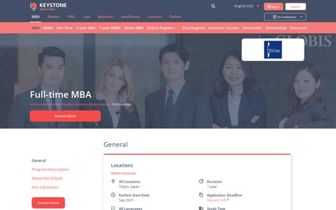 Full-time MBA, Tokyo, Japan 2021