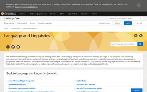 Language and Linguistics | Cambridge Core