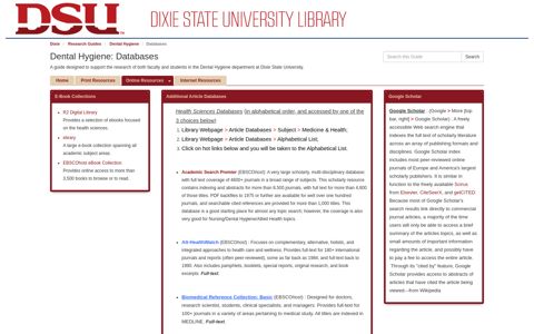 Databases - Dental Hygiene - Research Guides at Dixie State ...