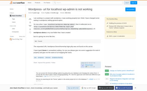 Wordpress- url for localhost wp-admin is not working - Stack ...