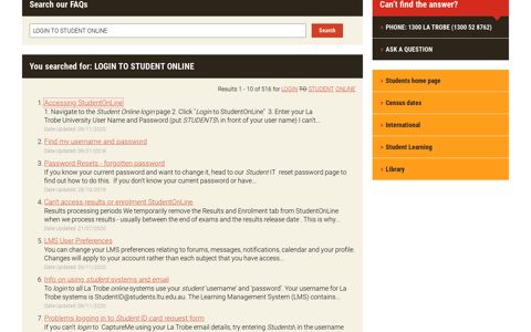 login to student online - FAQs for Current Students, La Trobe ...