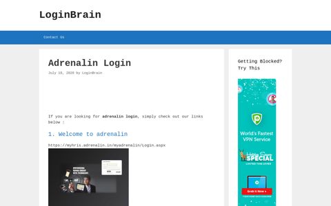 adrenalin login - LoginBrain