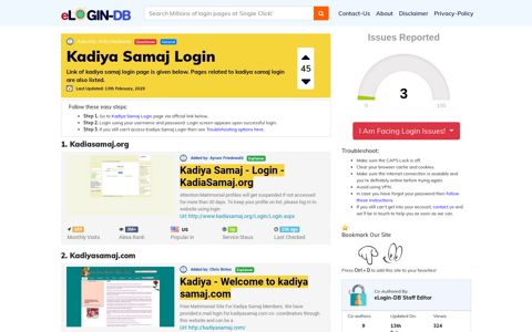 Kadiya Samaj Login - A database full of login pages from all ...
