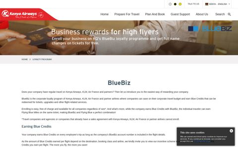 Register for Blue Biz Loyalty Program - Kenya Airways