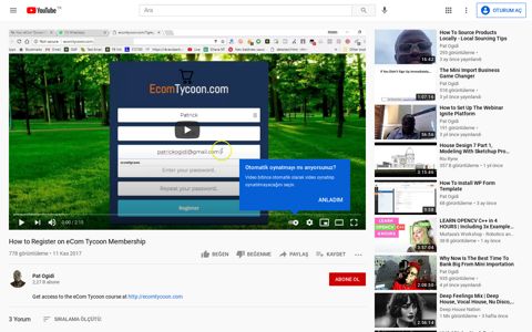 How to Register on eCom Tycoon Membership - YouTube