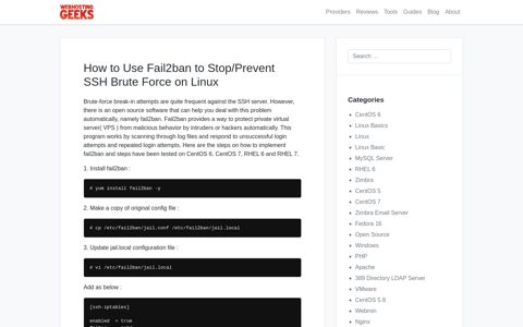 How to Use Fail2ban to Stop/Prevent SSH Brute Force on Linux